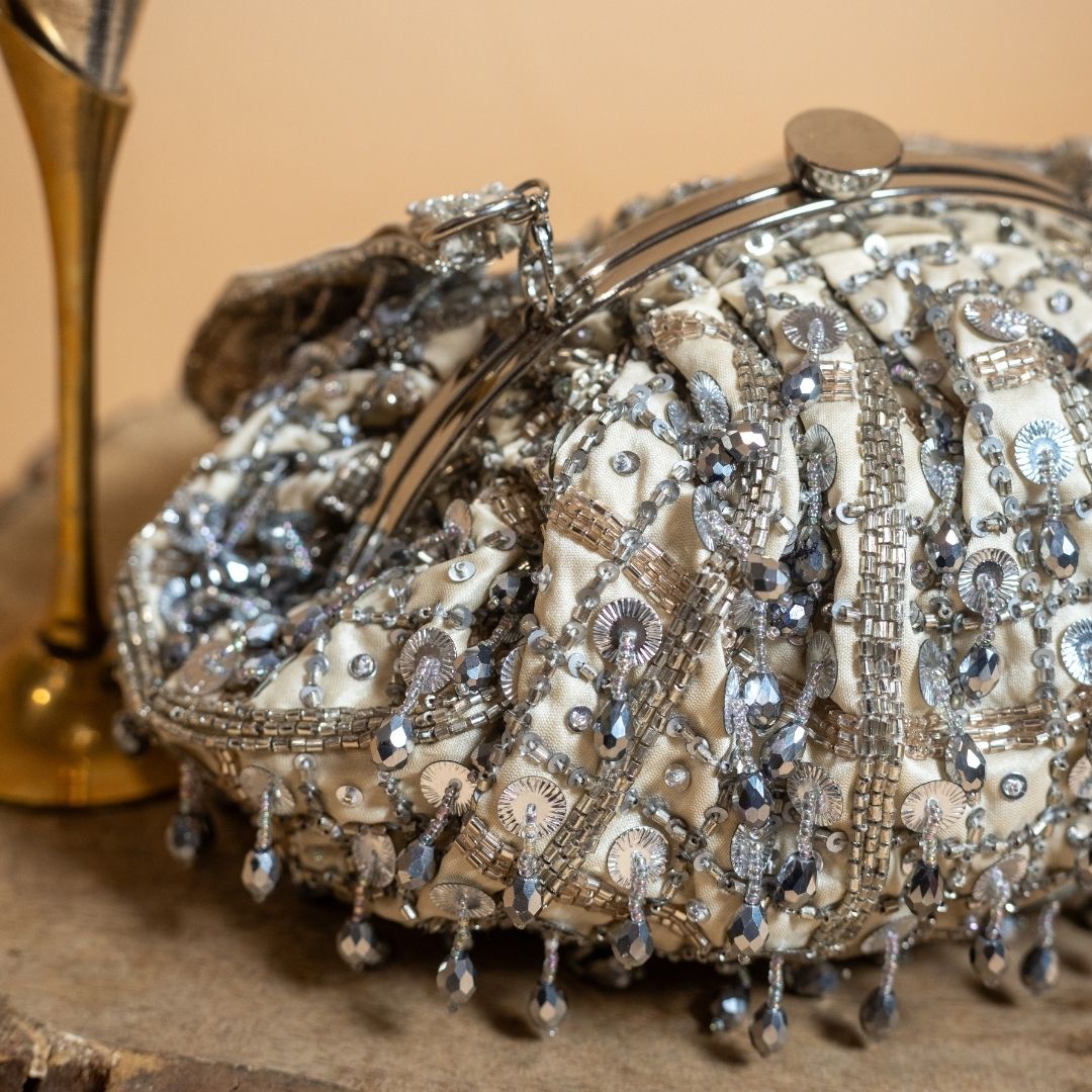 Tara Silver Clutch