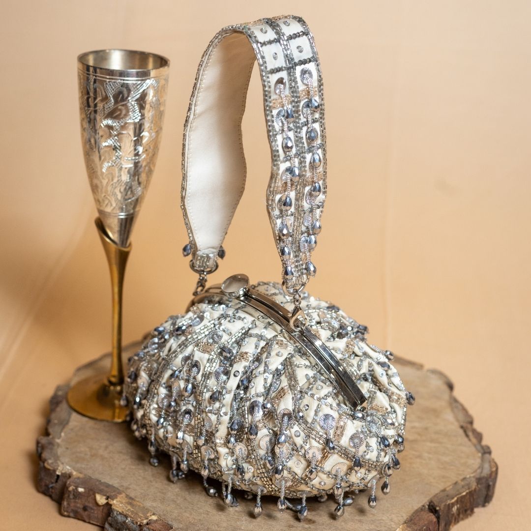 Tara Silver Clutch