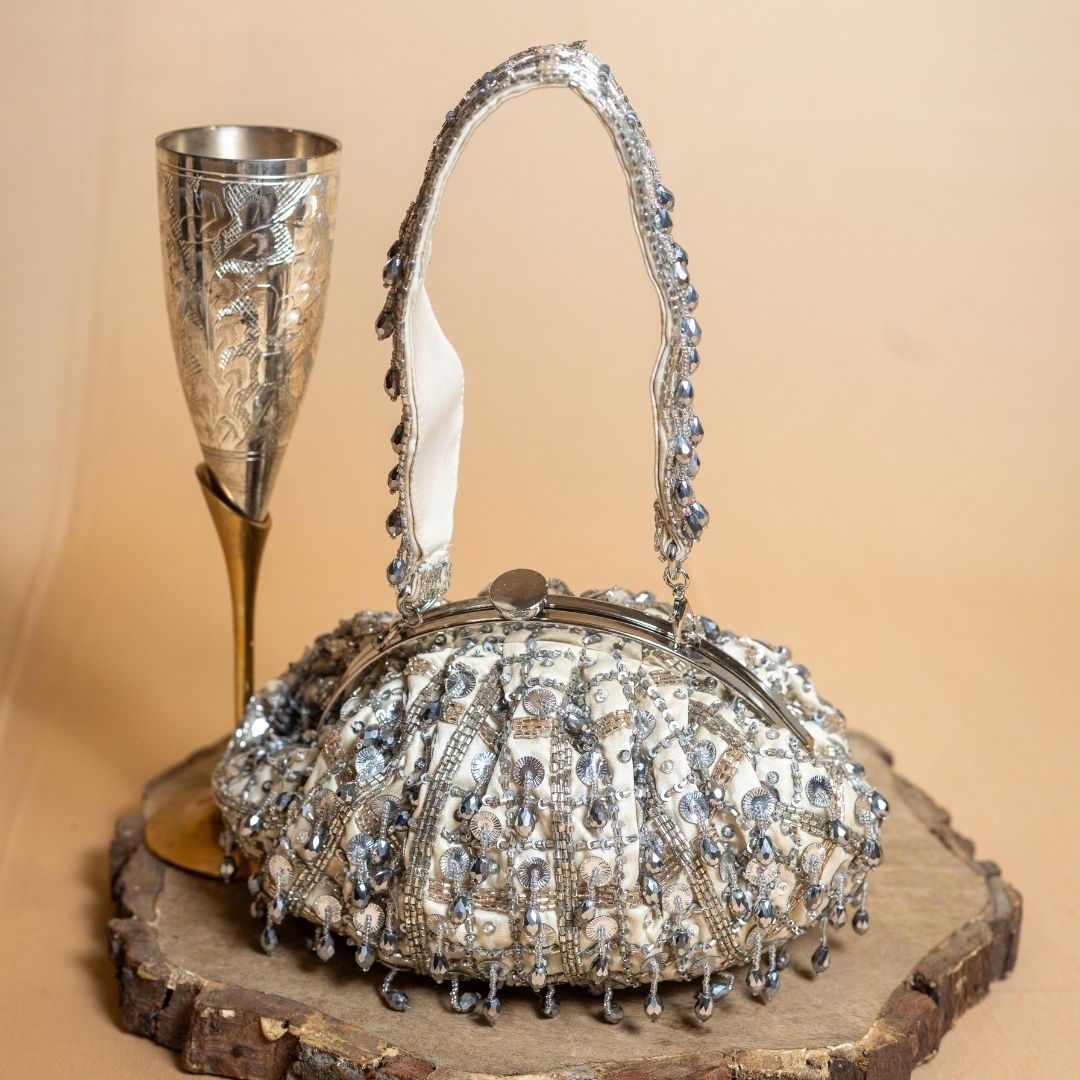 Tara Silver Clutch
