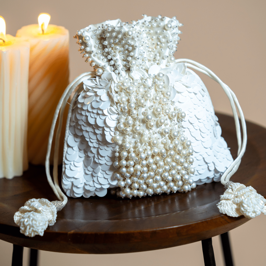 Ivory Elegence Pearl Potli