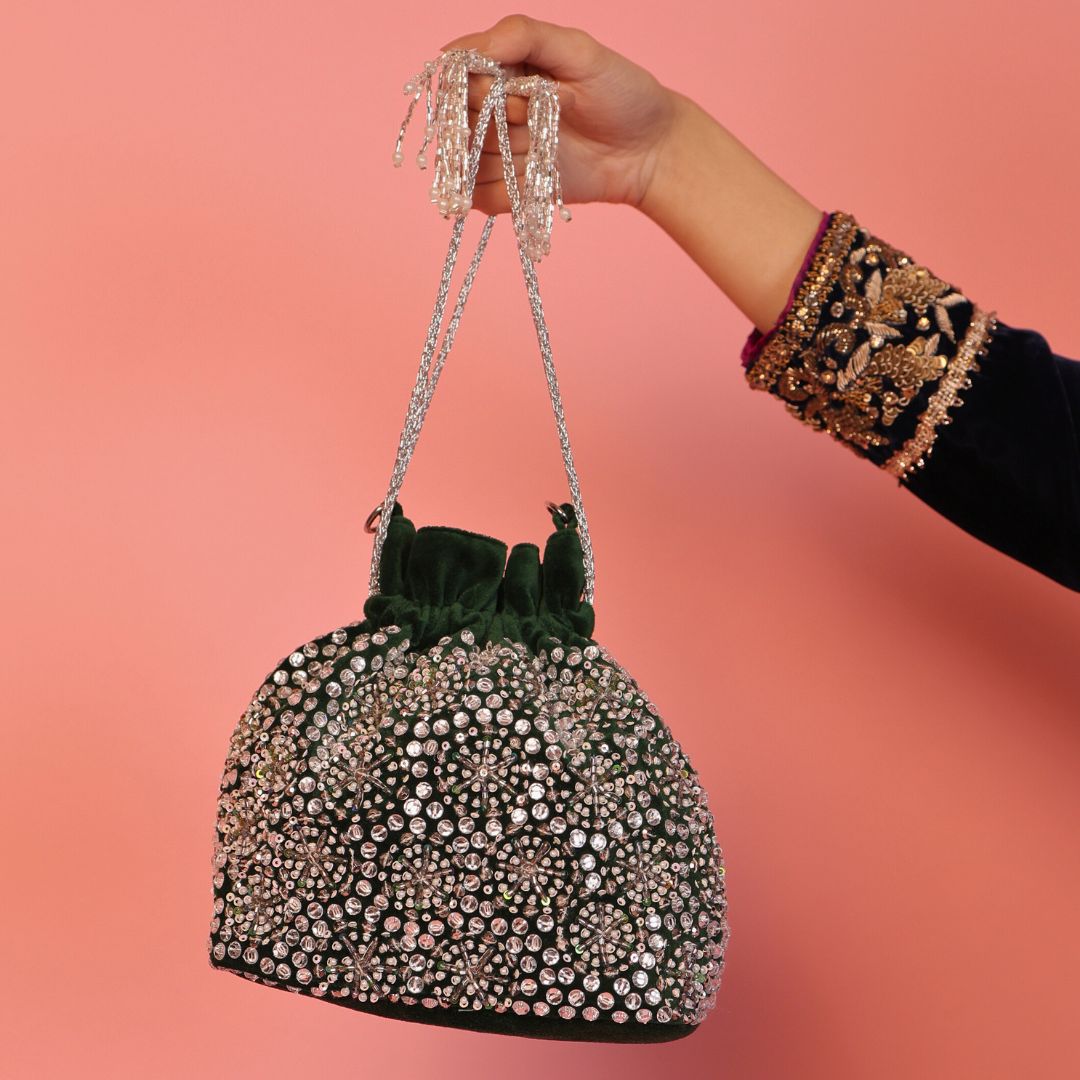 Emerald Noor Velvet Potli