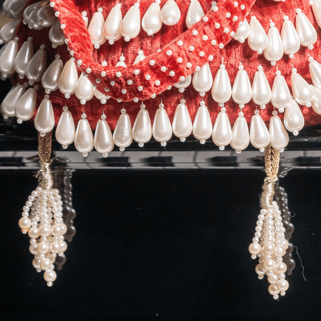 Crimson Pearl Cascade Potli