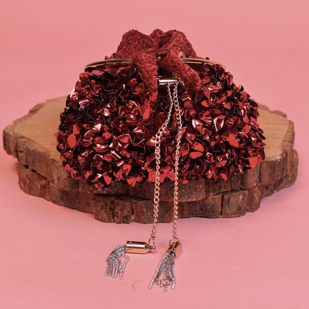 Zara Red Couture Potli