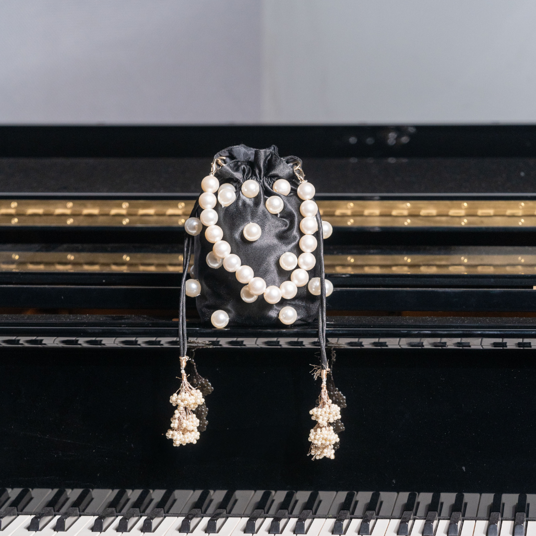 Midnight Pearl Drawstring Bag
