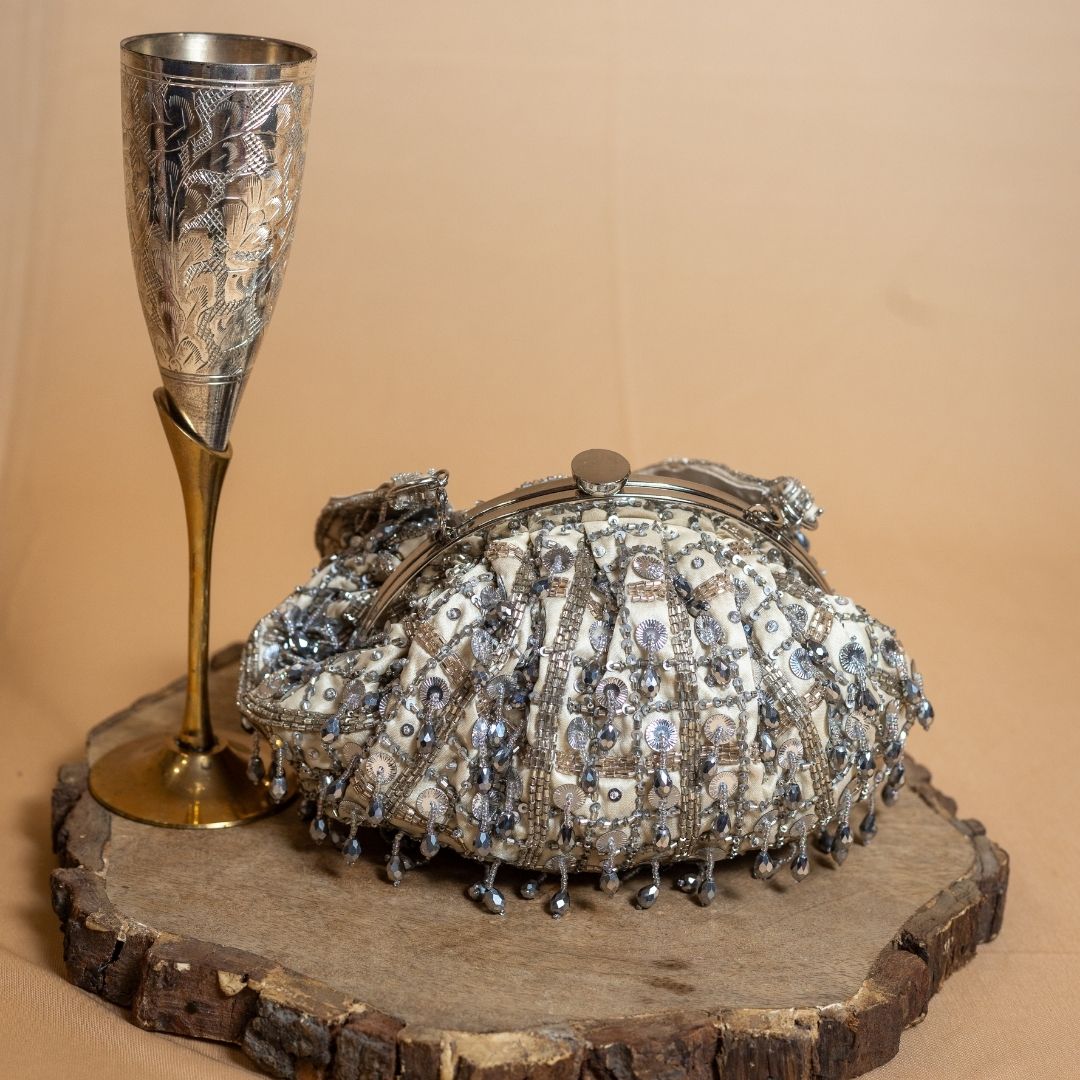 Tara Silver Clutch