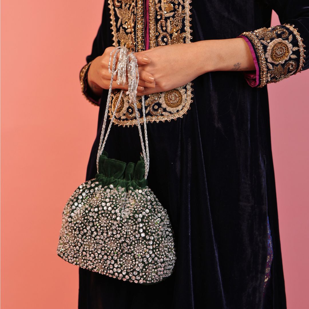 Emerald Noor Velvet Potli