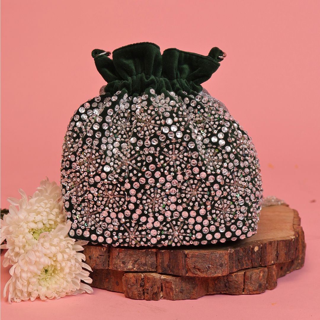 Emerald Noor Velvet Potli