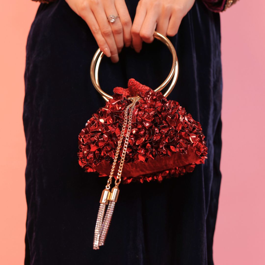 Zara Red Couture Potli