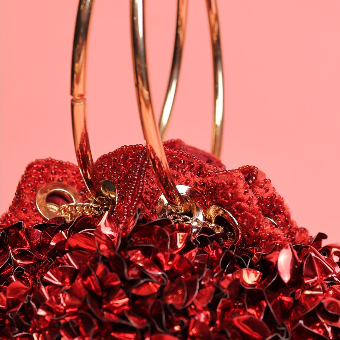 Zara Red Couture Potli