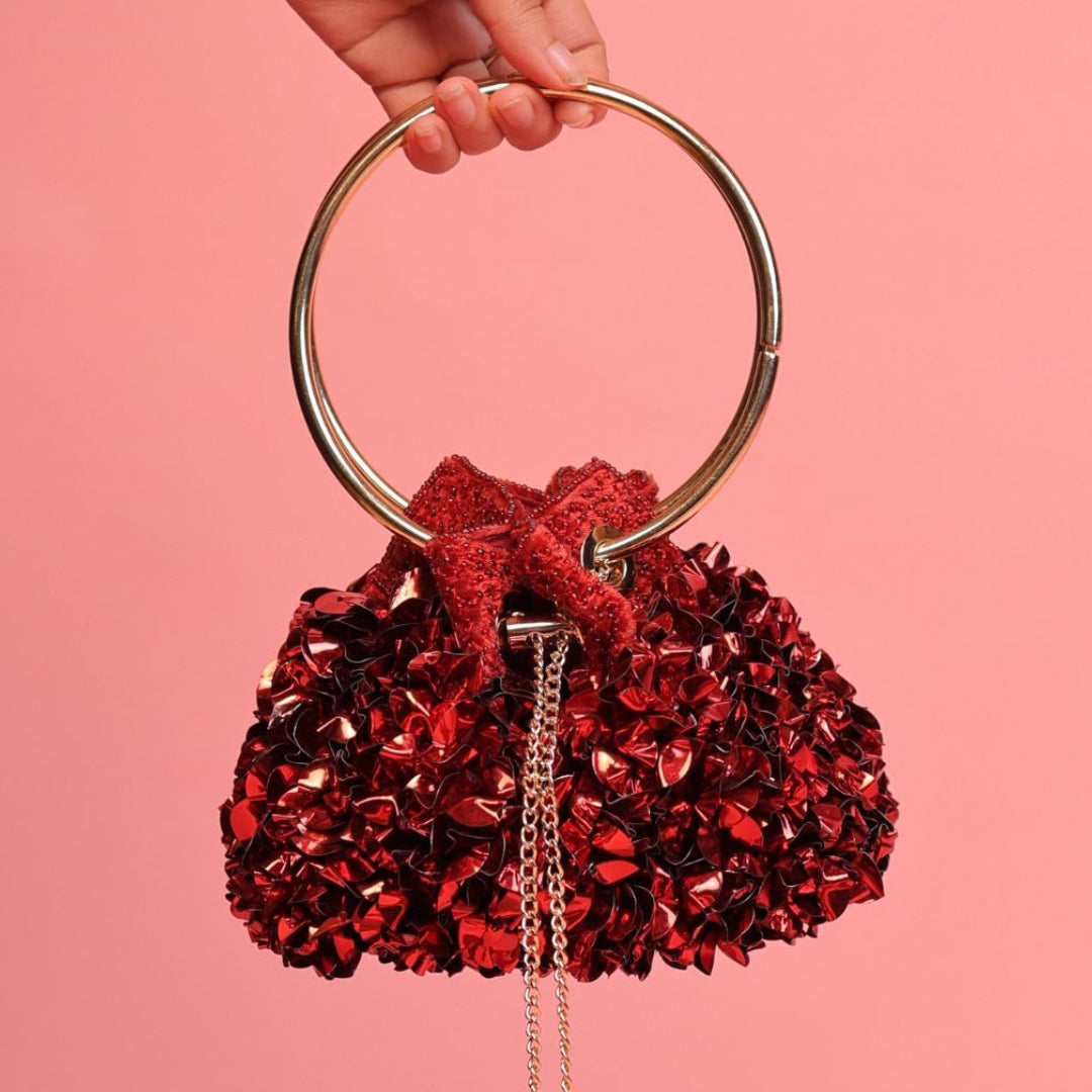 Zara Red Couture Potli