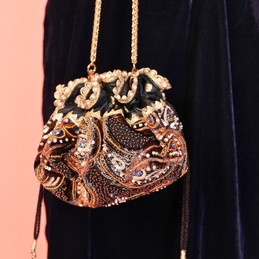 Kohinoor Black Velvet Potli