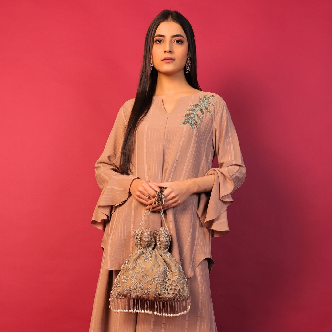 Serene Bloom Glint Potli