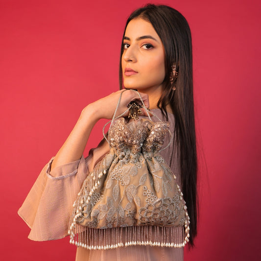 Serene Bloom Glint Potli