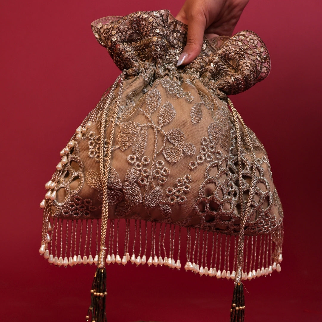 Serene Bloom Glint Potli