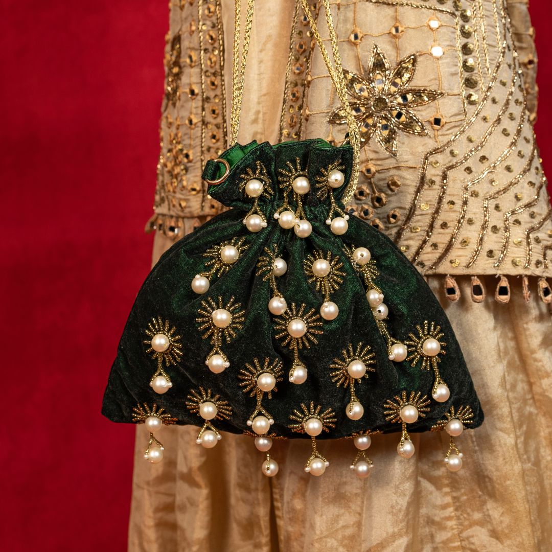 Padmini Bottle Green Potli