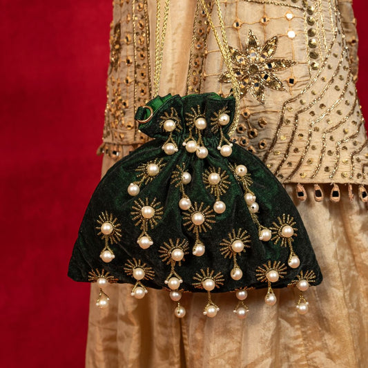 Padmini Bottle Green Potli