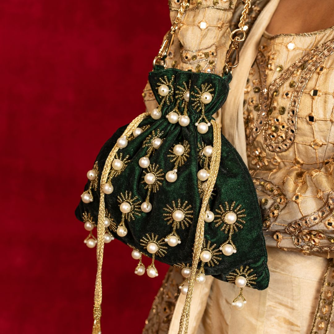 Padmini Bottle Green Potli