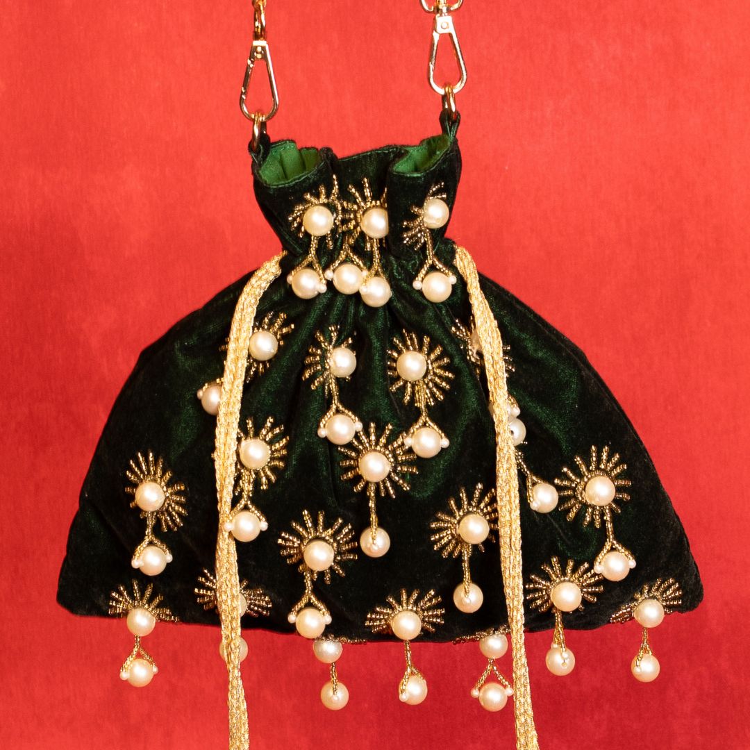 Padmini Bottle Green Potli