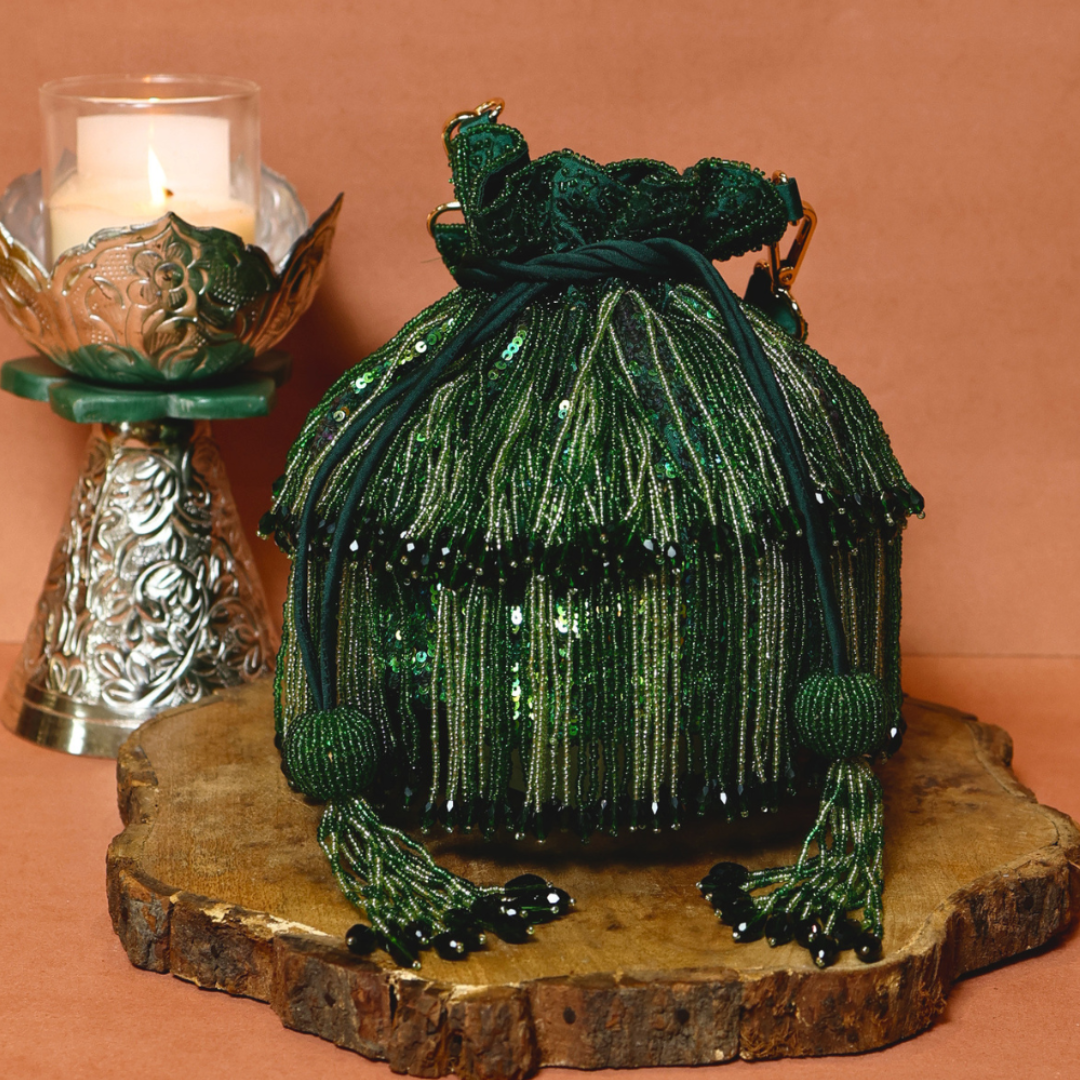 Emerald Shimmer Potli