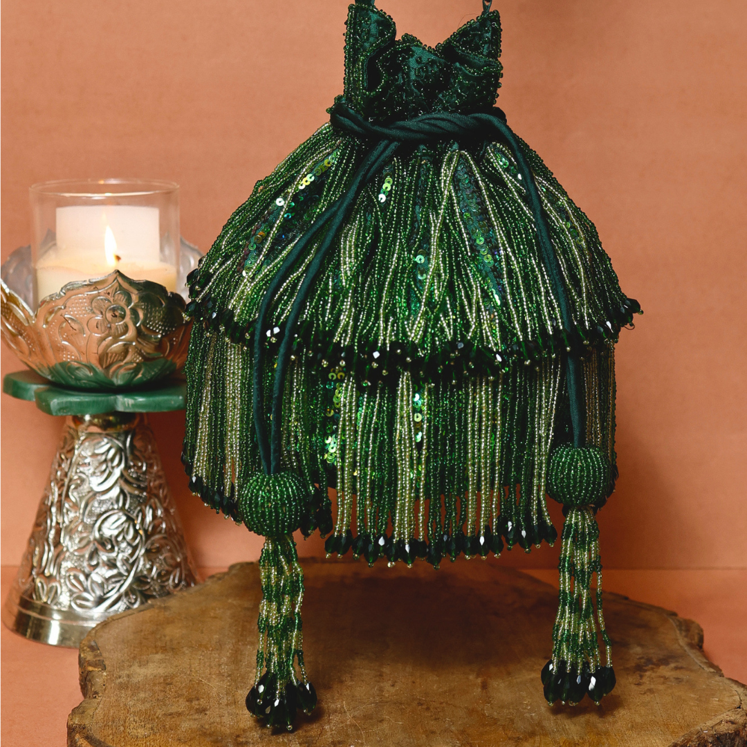 Emerald Shimmer Potli