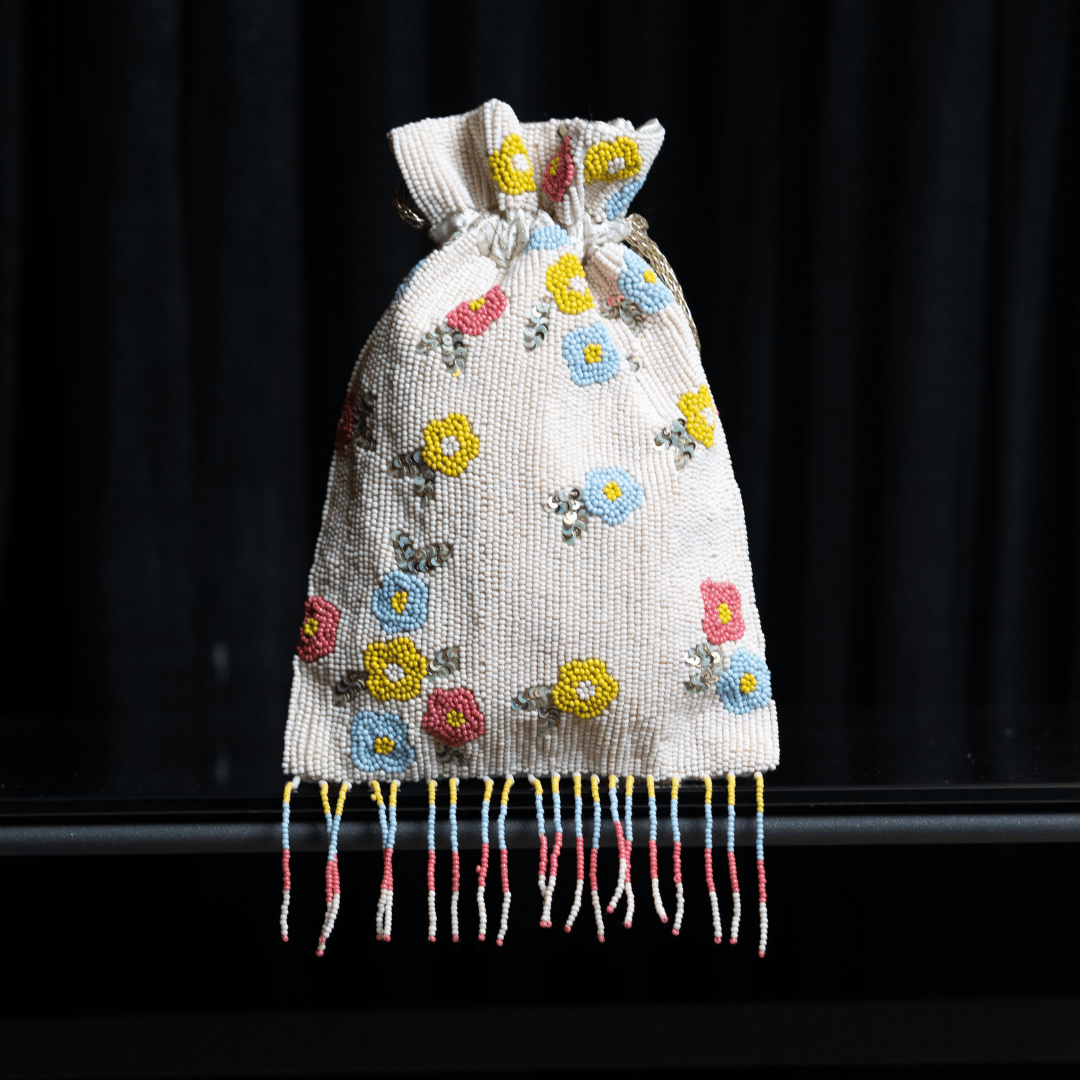 Floral Beaded Fringe Potli