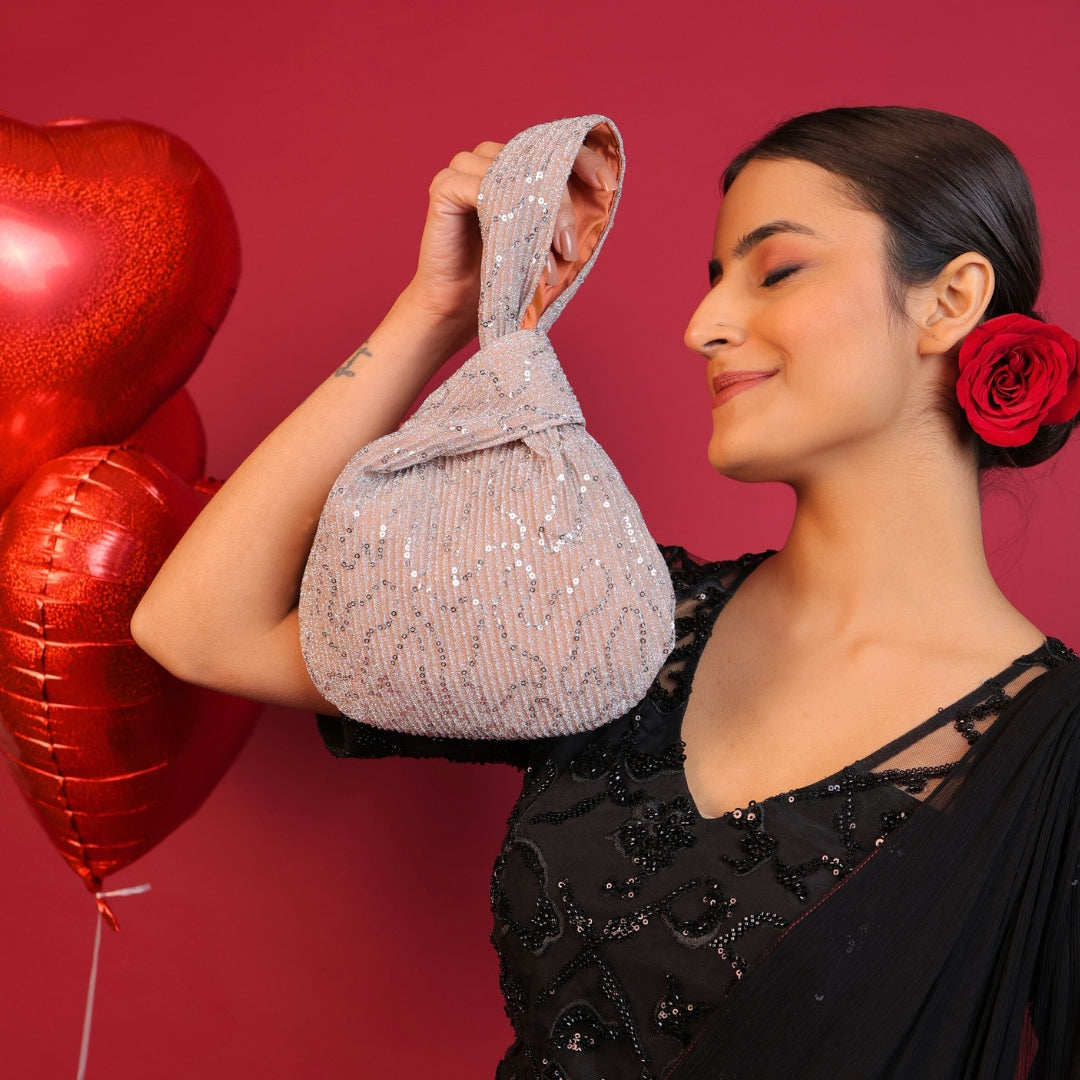 Ira Champagne Knot Bag