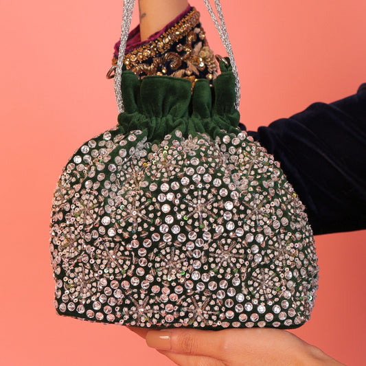 Emerald Noor Velvet Potli