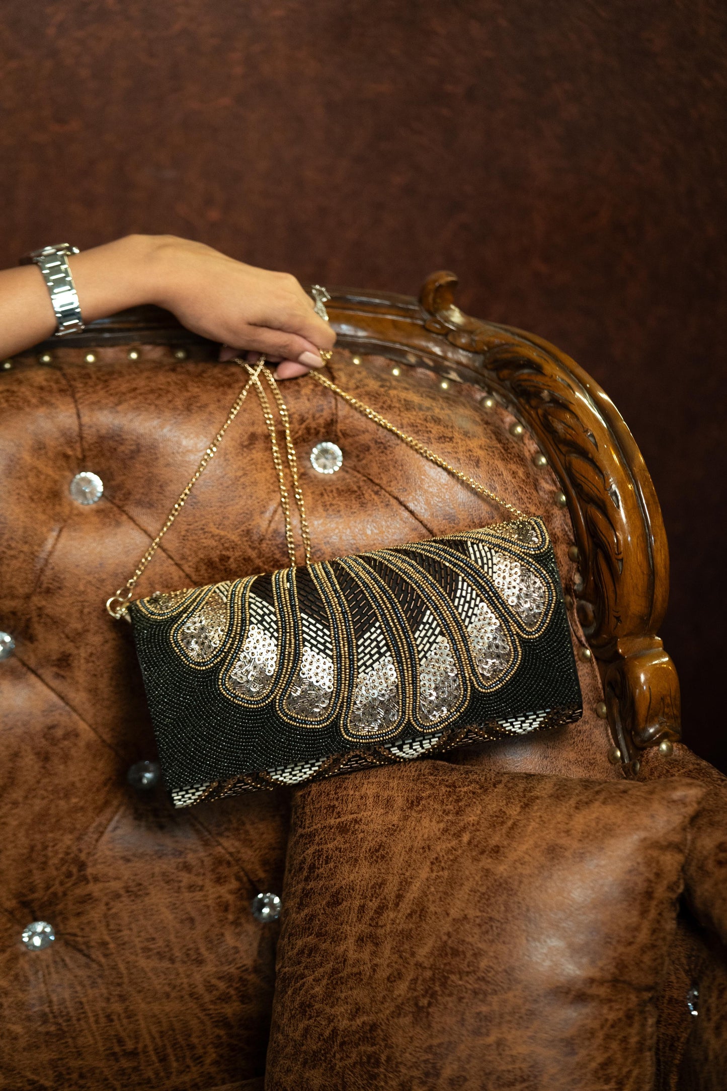 Maria vintage beaded clutch